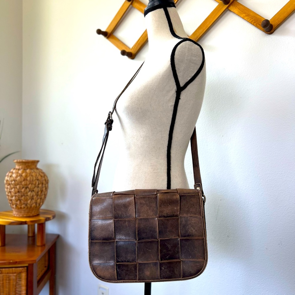 Patricia Nash Leather Woven Crossbody Purse